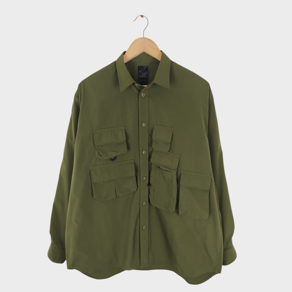 DAIWA PIER39 Men's Olive Green Tech Fishing Angler's Overshirt