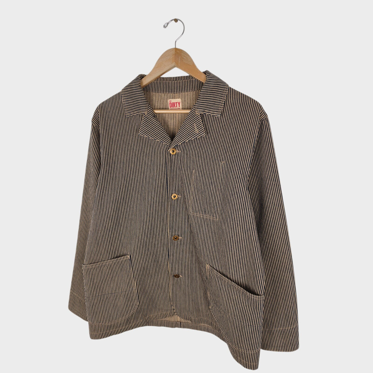 AT-DIRTY Men's Hickory Striped Made in Japan Chore Jacket