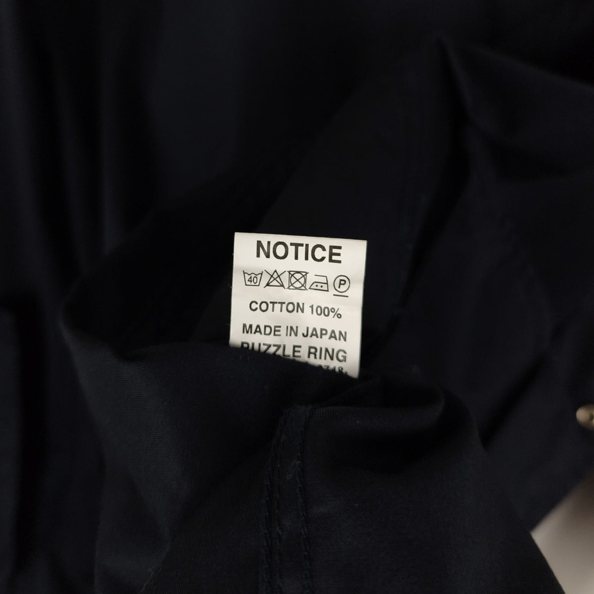 SASSAFRAS Men's Made in Japan Navy 100% Cotton Bud Breaker Jacket