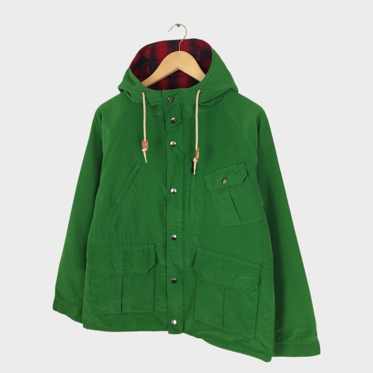 SUGAR CANE Men's Green 70/30 Cotton Nylon Wool Blend Lined Mountain Parka Jacket