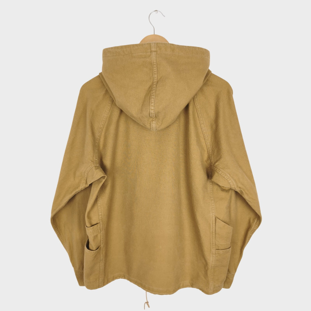 SASSAFRAS Men's Made in Japan Beige Canvas Cotton Bud Breaker Jacket