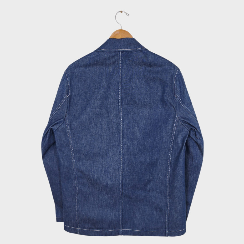 E.TAUTZ Men's Blue Made in UK Rigid Raw Denim Chore Jacket