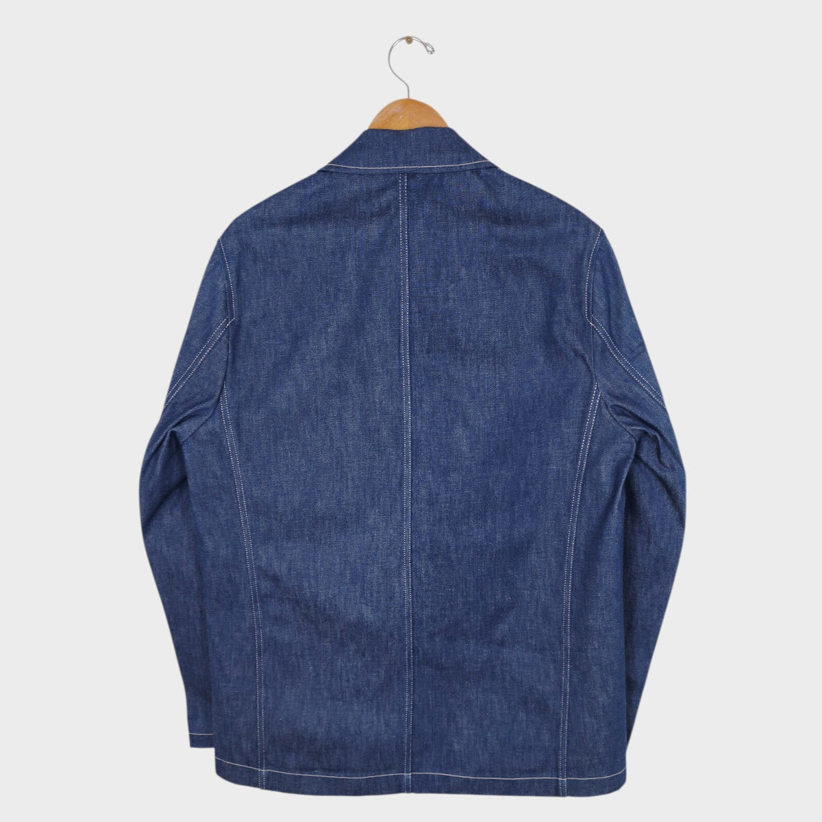 E.TAUTZ Men's Blue Made in UK Rigid Raw Denim Chore Jacket