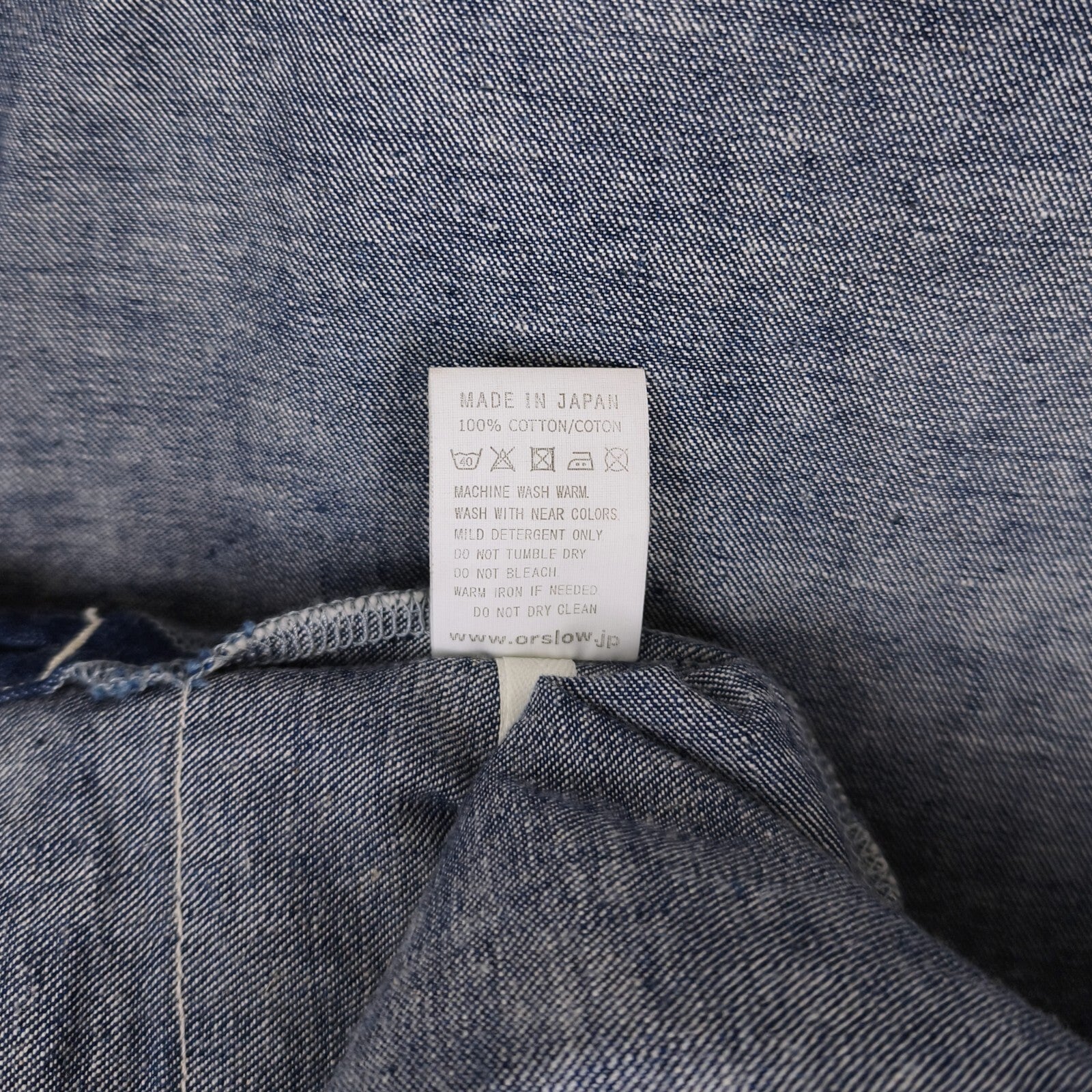 ORSLOW Men's Made in Japan Blue Denim Kimono Haori Jacket