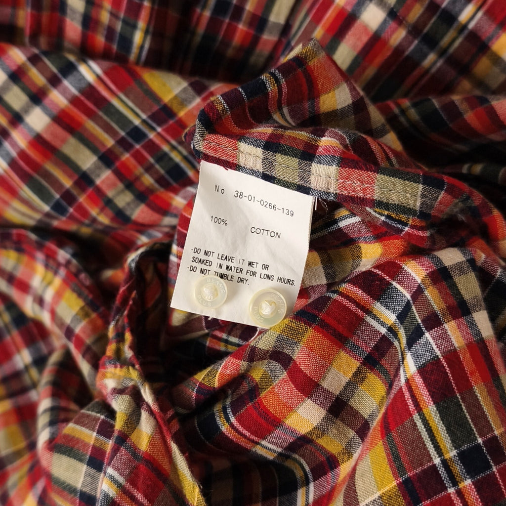 BEAMS PLUS Men's Made in Japan Lightweight Cotton Checked Short Sleeved Shirt