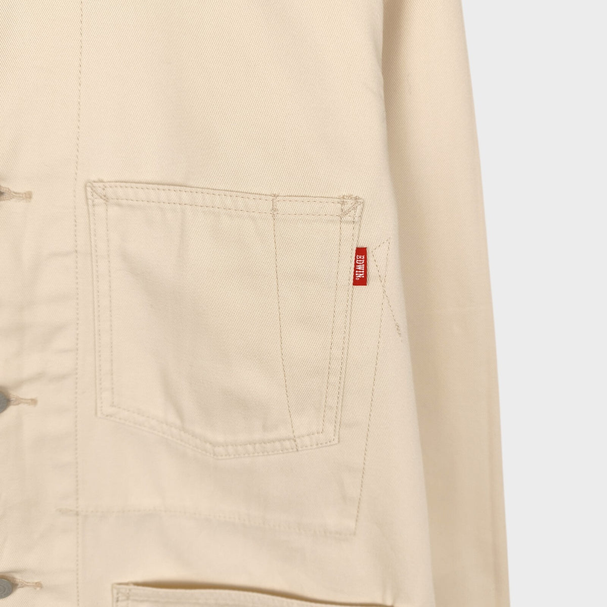 EDWIN Japan Men's Ecru Cotton Twill Chore Jacket