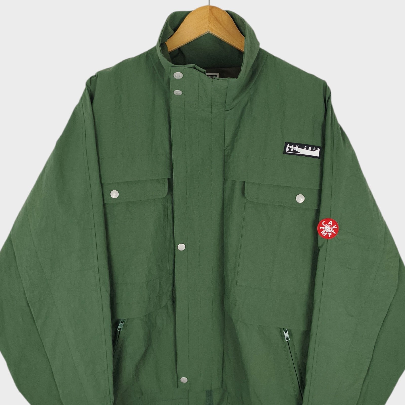 CAV EMPT Men's Made in Japan Green Nylon Flap Sleeve Parka Jacket