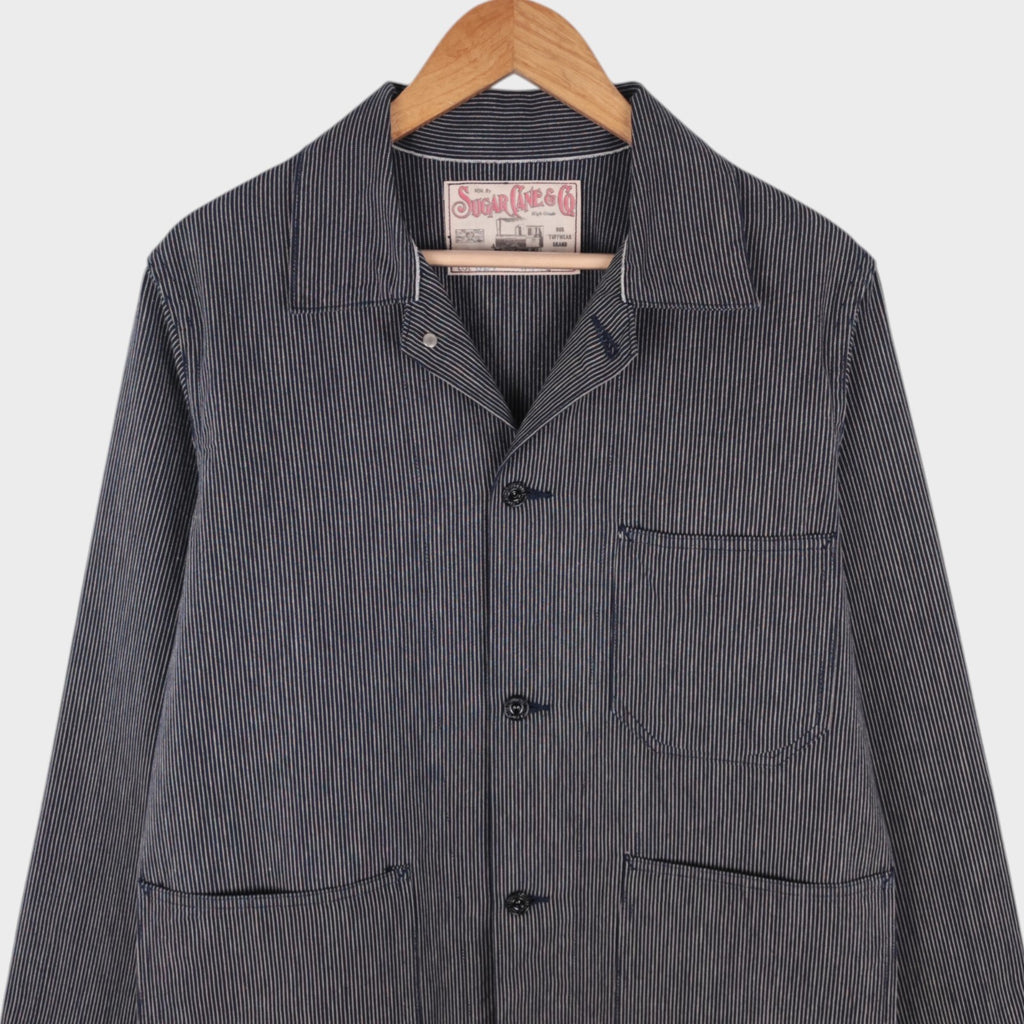 SUGAR CANE Men's Made in Japan Striped Cotton Chore Jacket