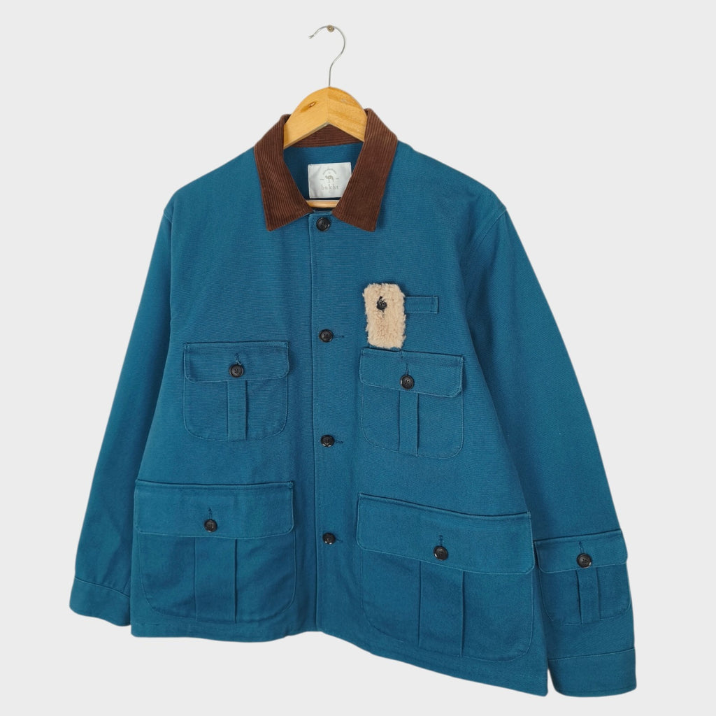 BUKHT Japan Men's Blue Heavyweight Cotton Canvas Duck Hunting Jacket