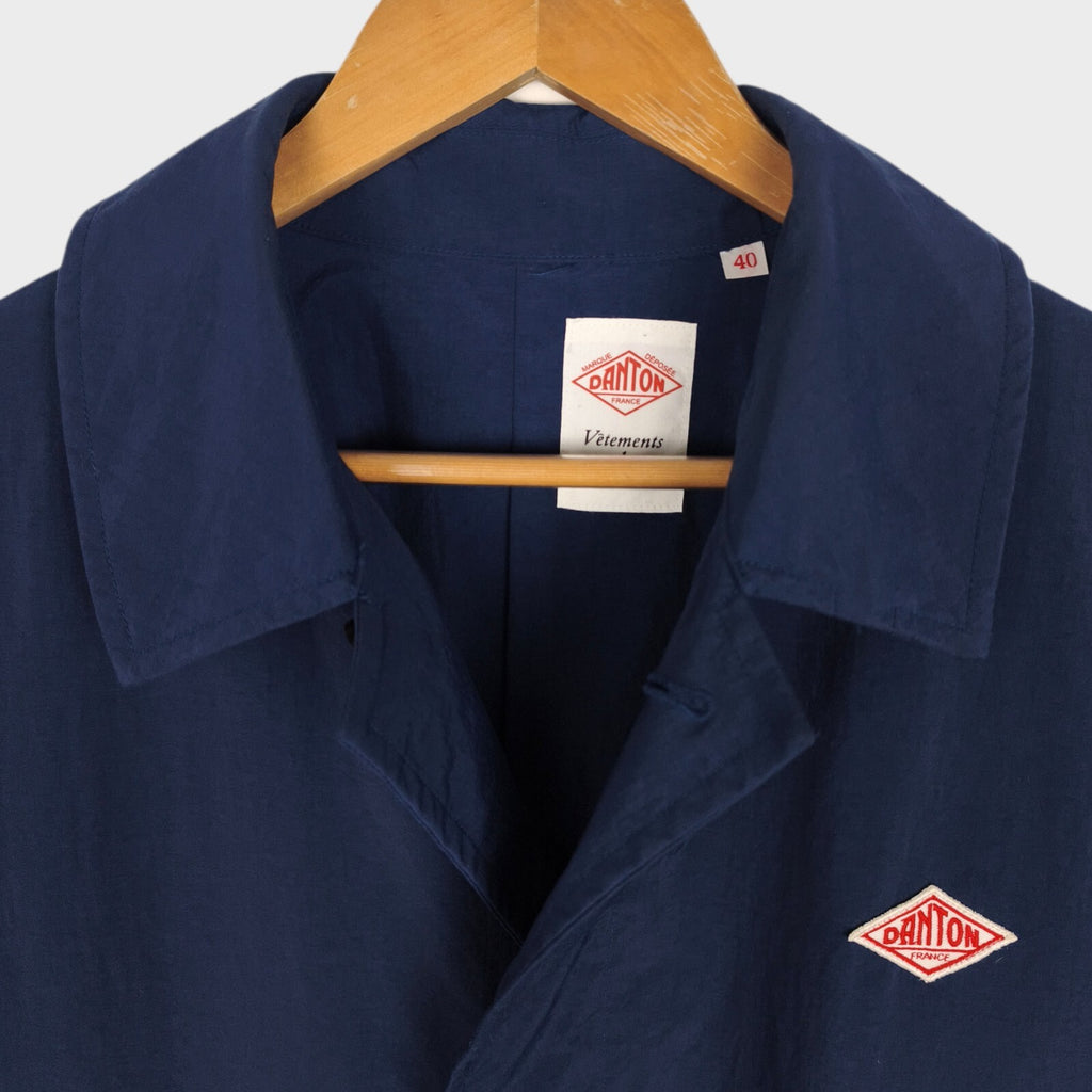 DANTON Men's Made in Japan Navy Blue Nylon Coat Jacket