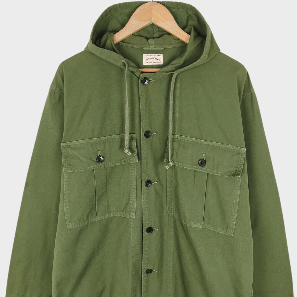 SPELLBOUND Men's Made in Green Military Button Up Overshirt