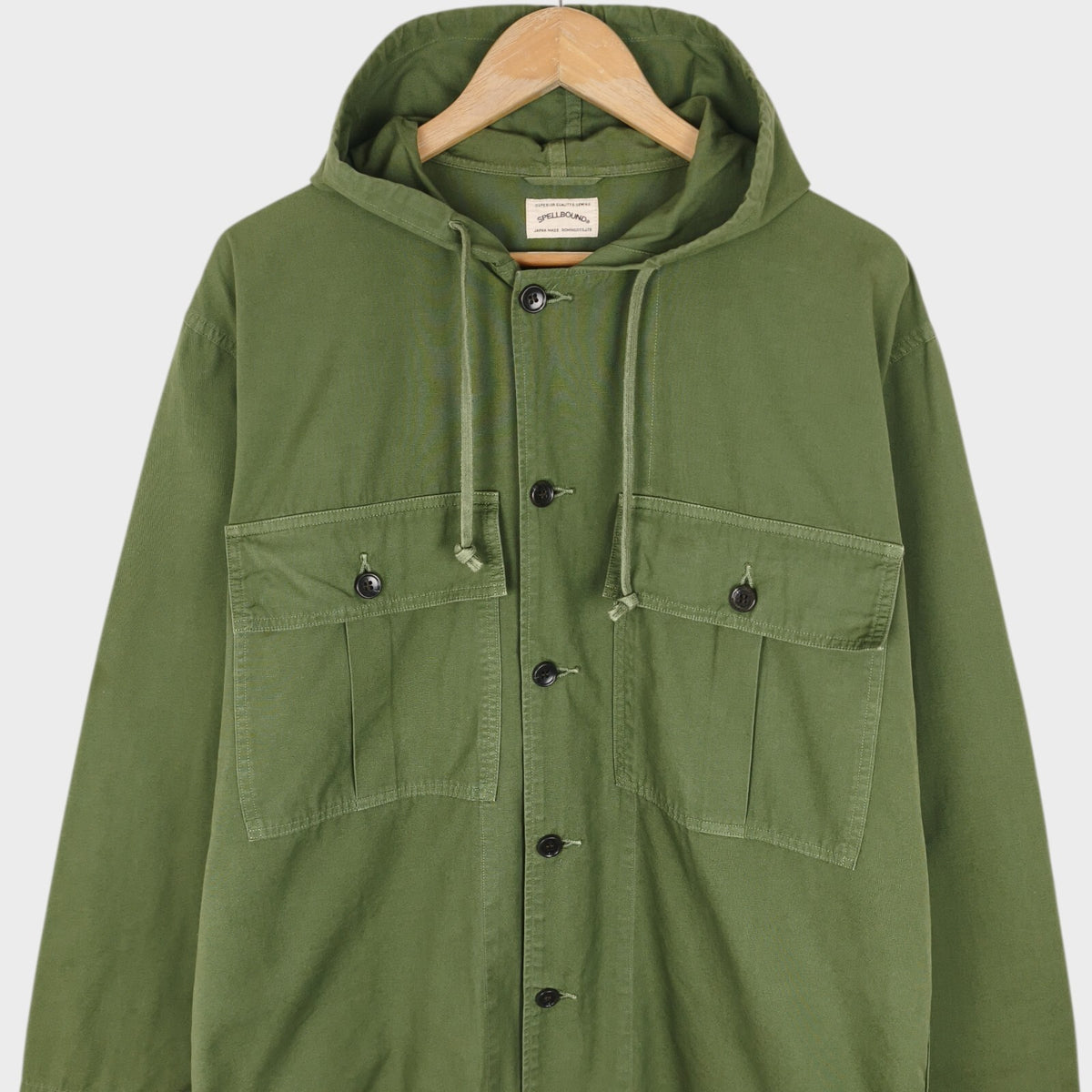 SPELLBOUND Men's Made in Green Military Button Up Overshirt