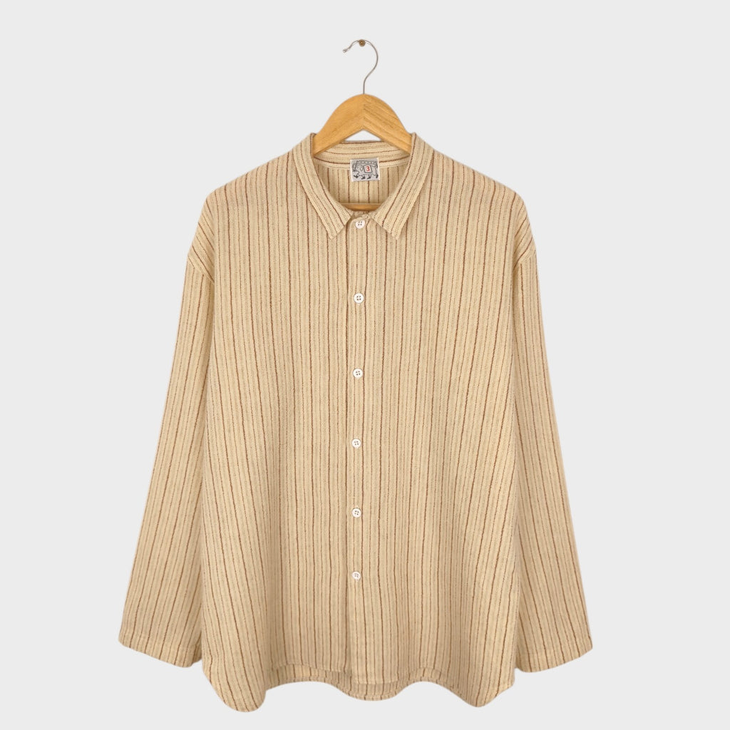 TENDER CO. Men's Made in England Striped Weaver's Stock 100% Wool Shirt