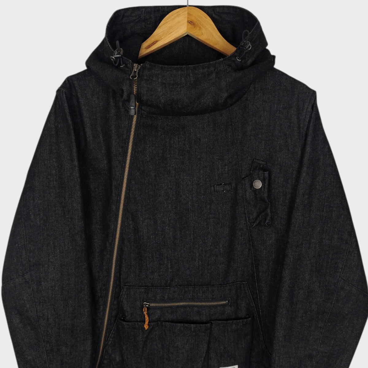 GRN OUTDOOR Japan Men's Black Denim Hiasobi Camper Parka Jacket