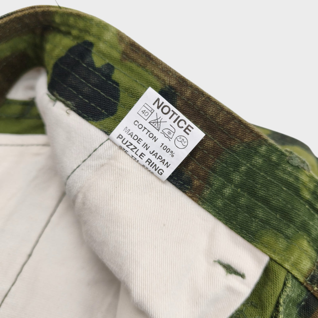 SASSAFRAS Men's Made in Japan Heavyweight Camo Fall Leaf Cargo Trousers