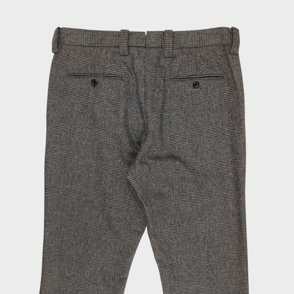 MARGARET HOWELL Men's Fox Brothers Grey Glen Check 100% Wool Trousers