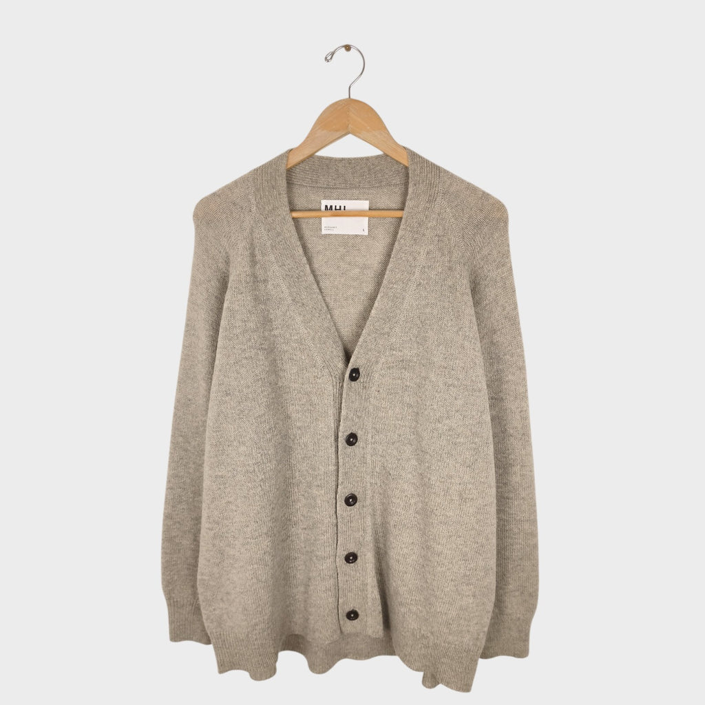 MHL MARGARET HOWELL Men's Oatmeal 100% Wool Knit Cardigan