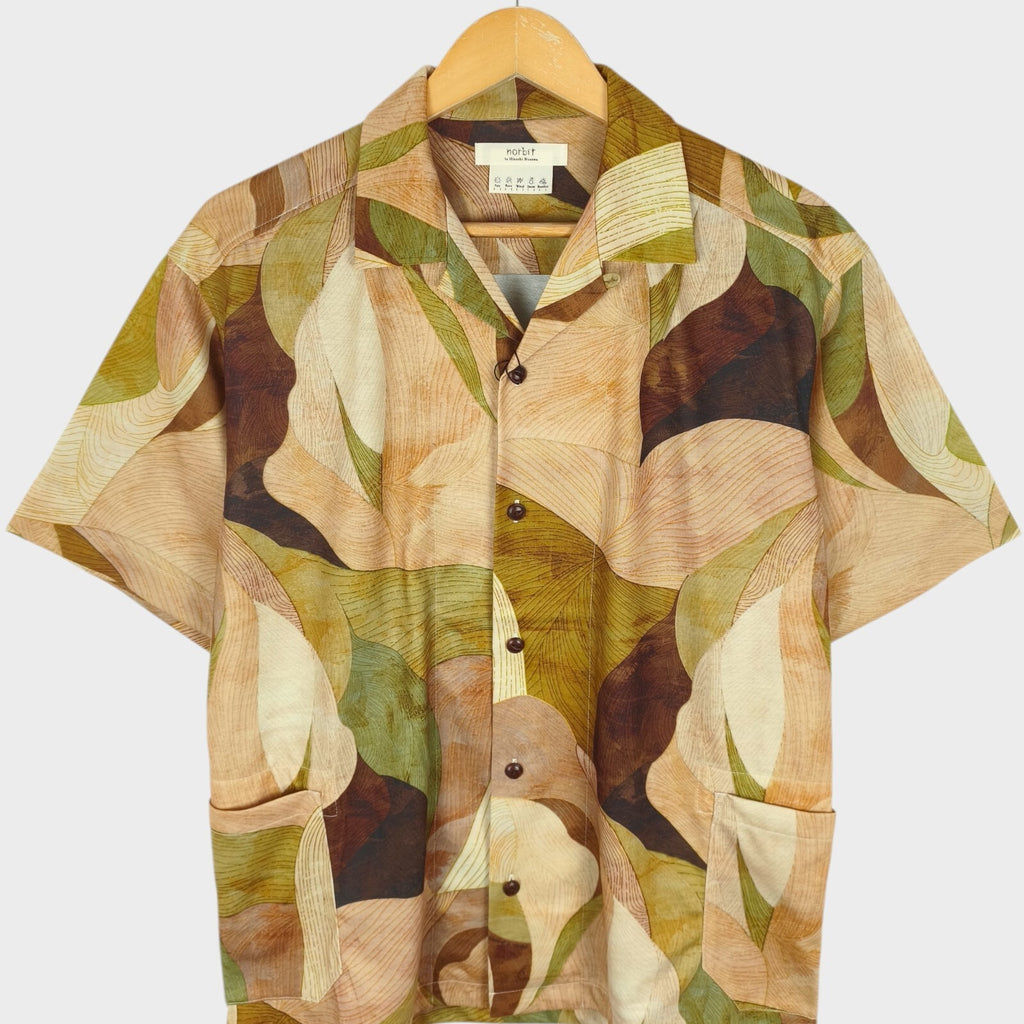NORBIT BY HIROSHI NOZAWA Men's Leaf Camo Aloha Shirt