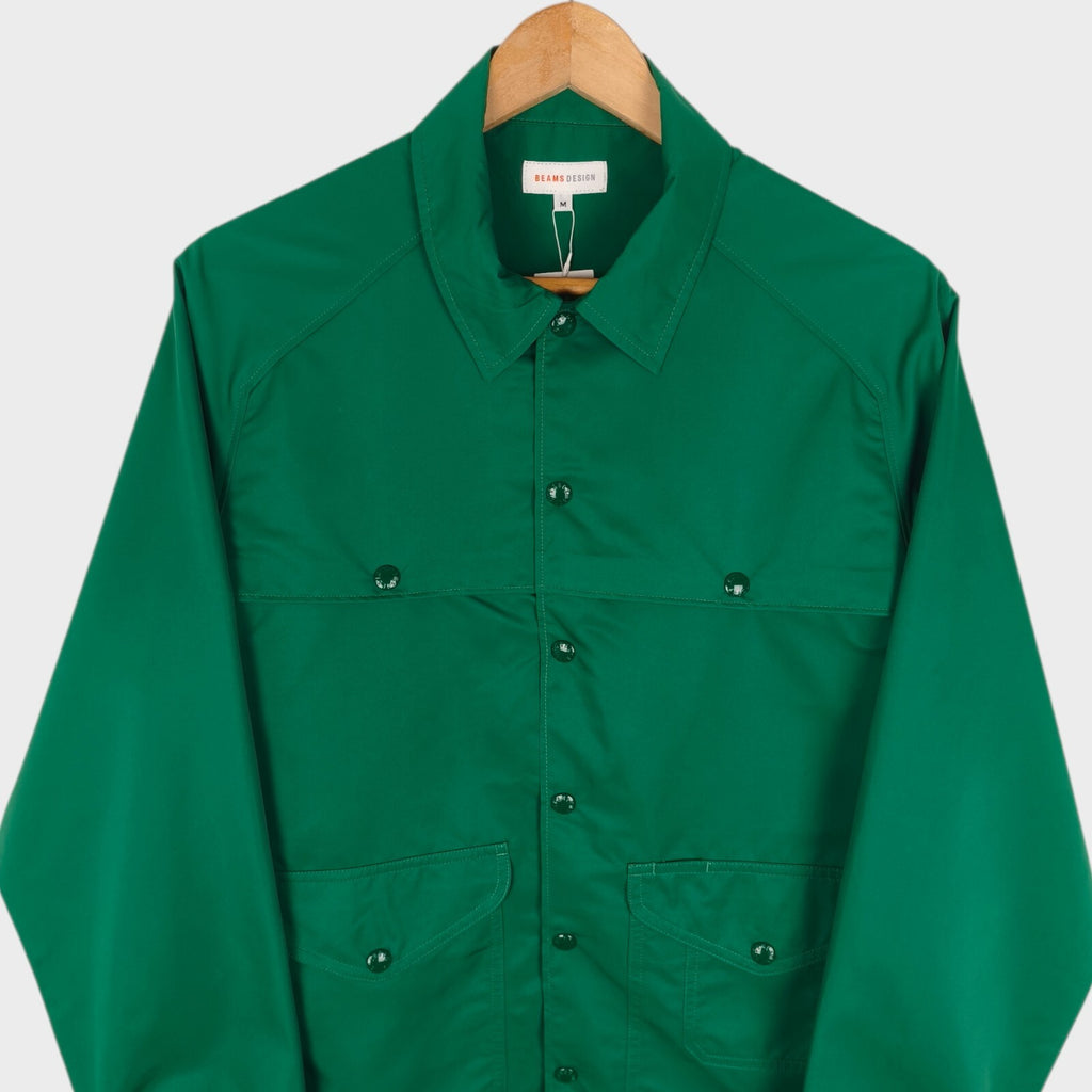 BEAMS Men's Green Lightweight Water Repellent Utility Jacket