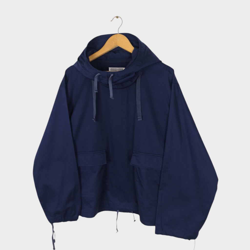 ENGINEERED GARMENTS Men's Made in USA Navy Blue Cotton Parka Cagoule Smock