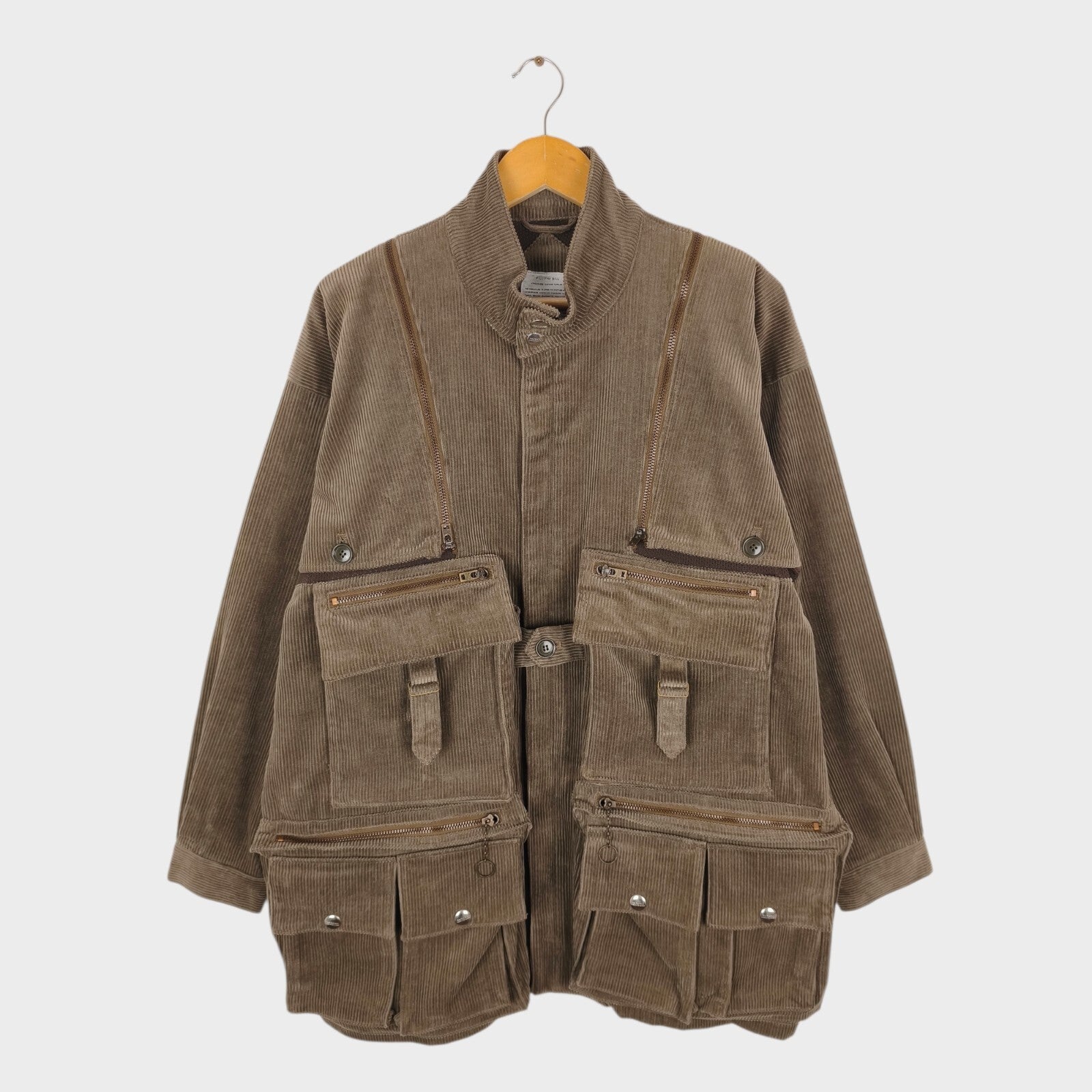 FILL THE BILL Men's Made in Japan Brown Corduroy Utility Modular Jacket