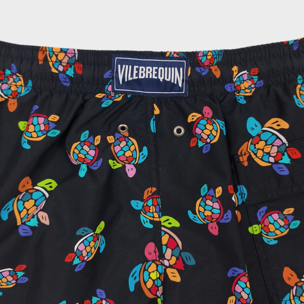 VILEBREQUIN Men's Black Turtle Print Moorea Swim Shorts