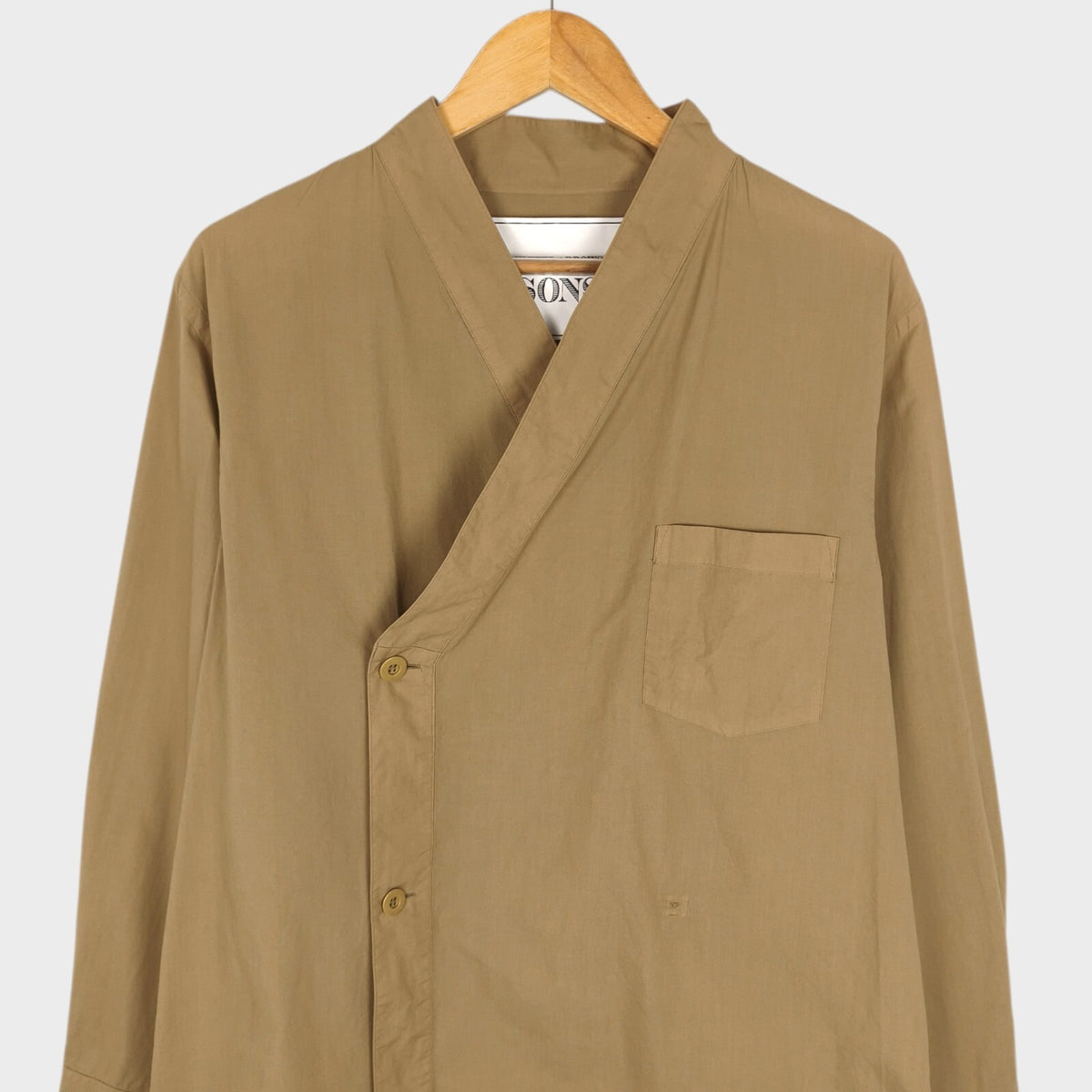 UNITED ARROWS & SONS Men's Made in Japan Beige Double Breasted Overshirt