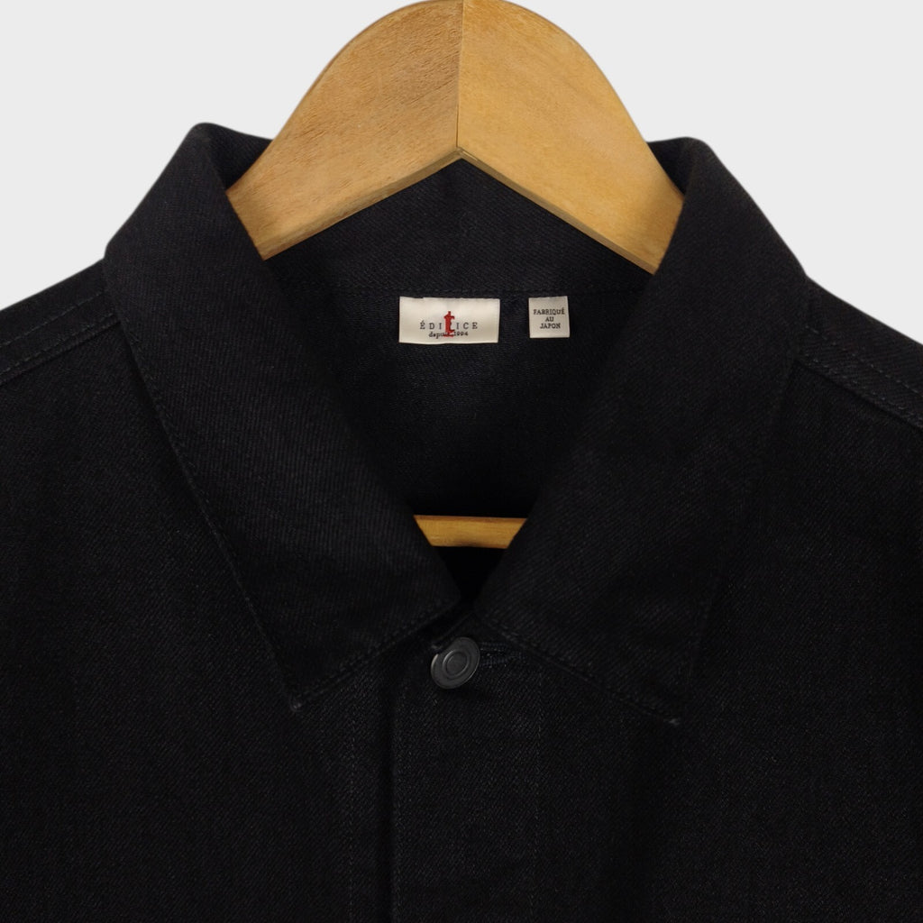EDIFICE Men's Made in Japan Black Selvedge Denim Jacket