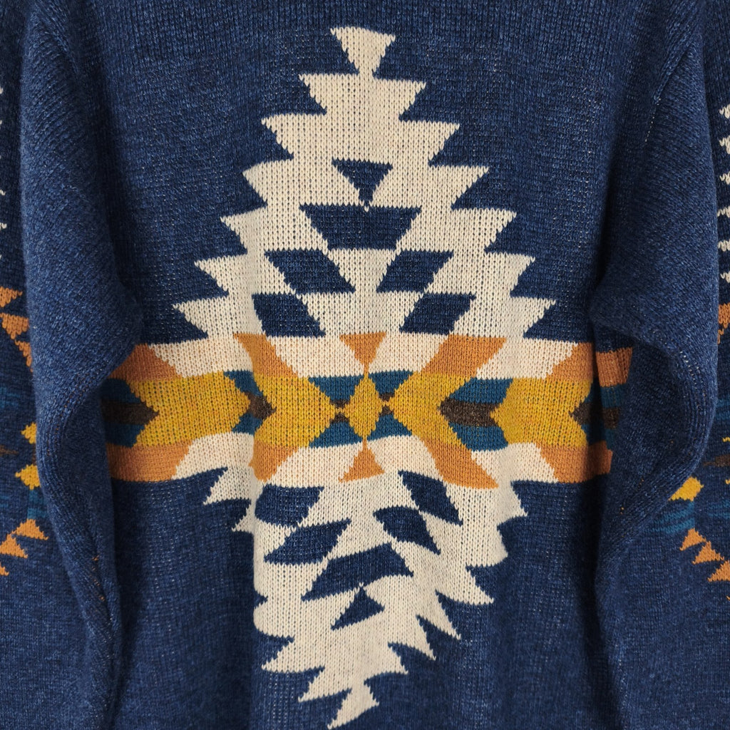 PENDLETON x Bayflow Men's Blue Navajo Jacquard Wool Blend Cardigan