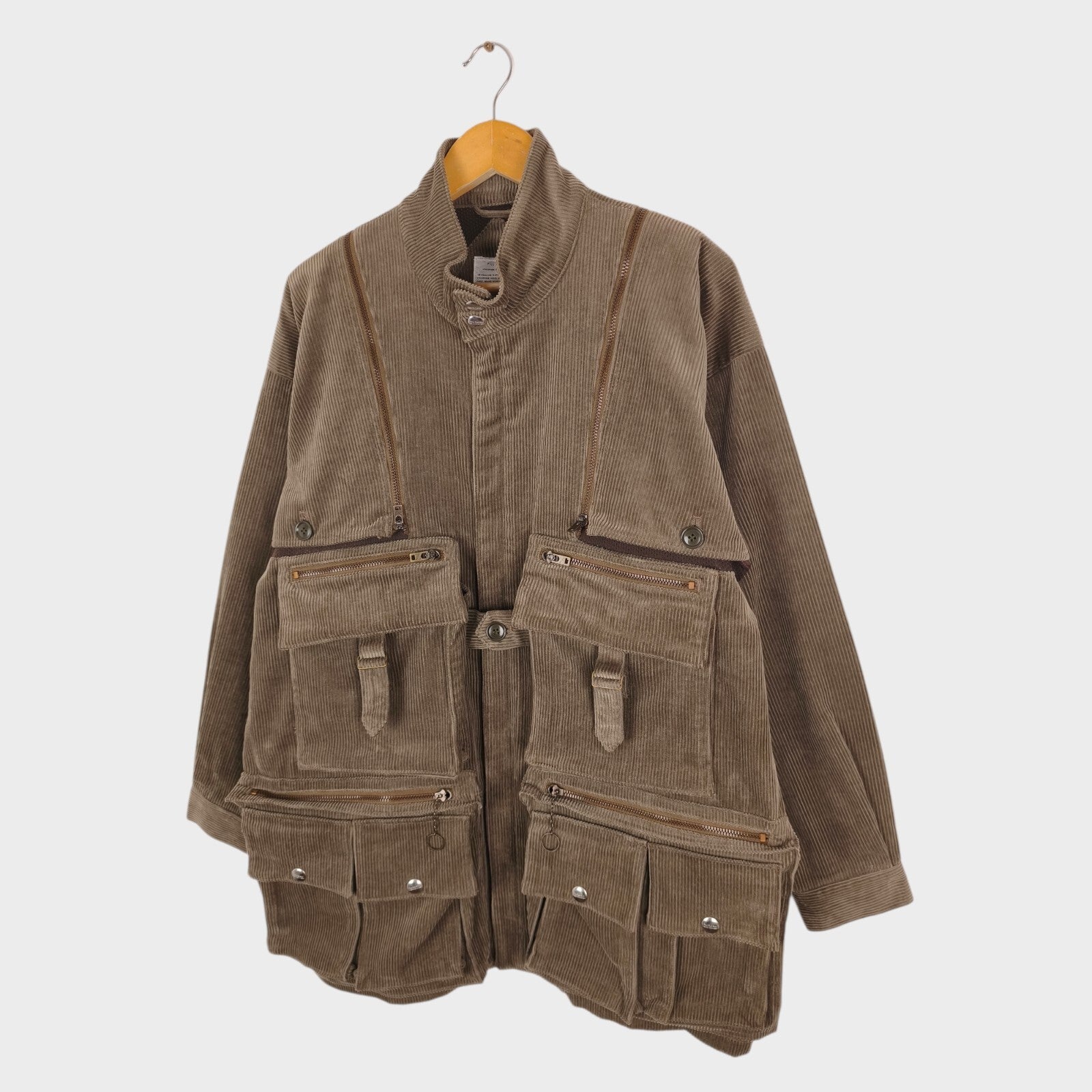 FILL THE BILL Men's Made in Japan Brown Corduroy Utility Modular Jacket