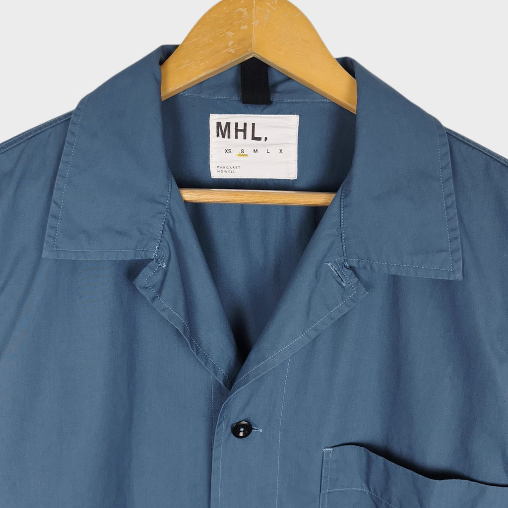 MHL MARGARET HOWELL Men's Blue Lightweight Cotton Overshirt