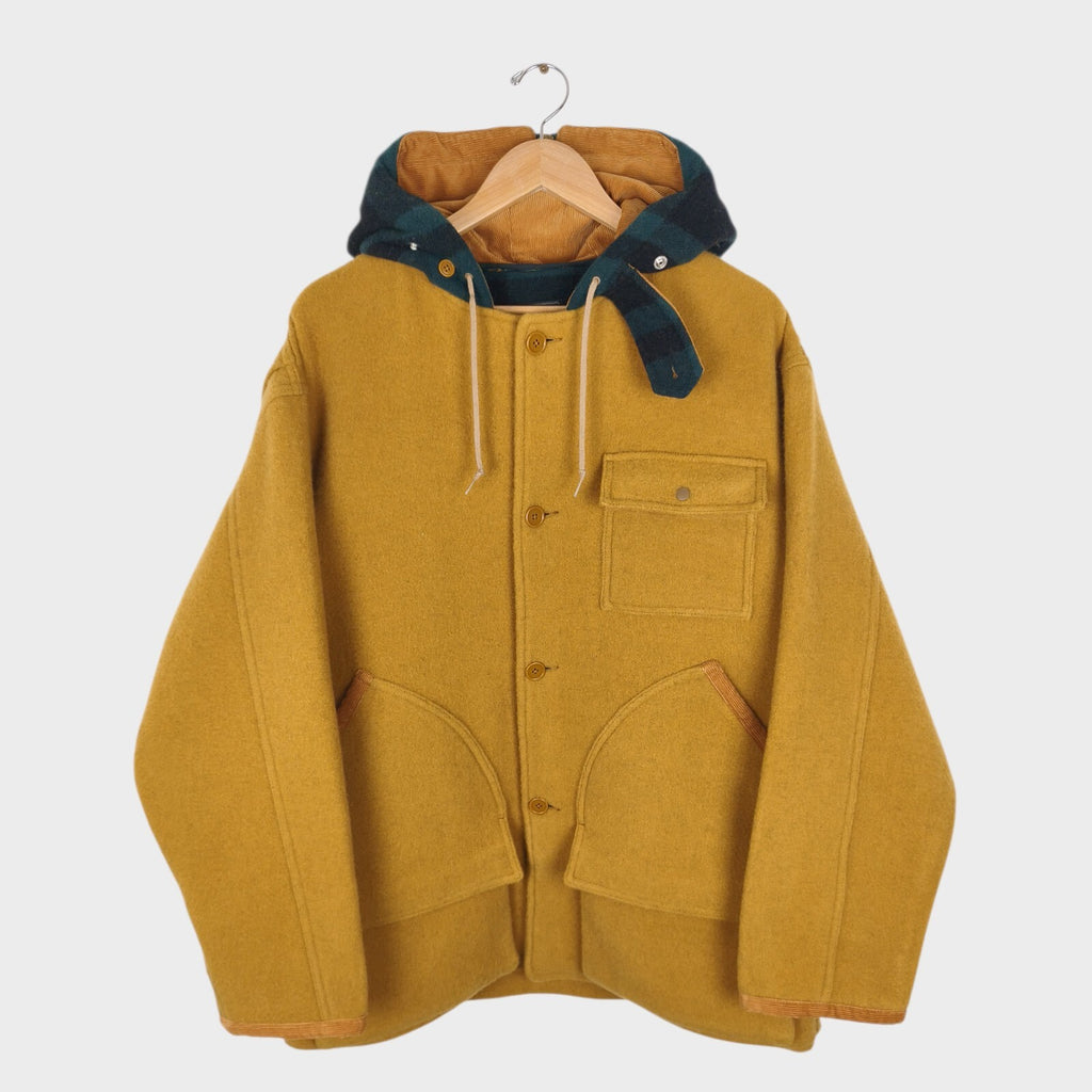 BEAMS PLUS Men's Camel Heavyweight Wool Melton Hunting Coat Jacket