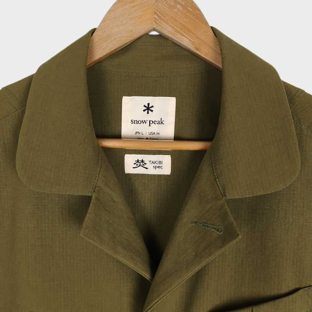 SNOW PEAK Men's Olive Green Takibi Spec Hunting Chore Jacket