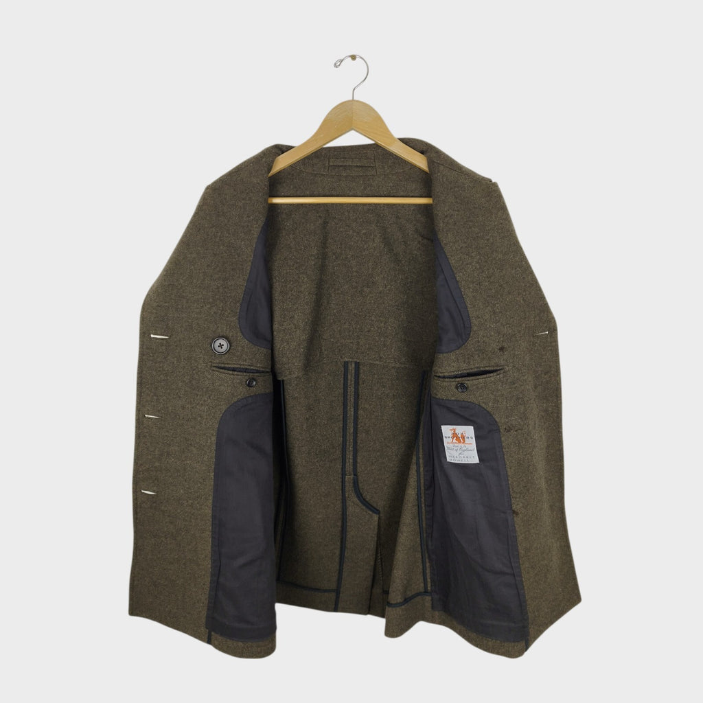 MARGARET HOWELL Women's Olive Green 100% Wool Double-Breasted Coat