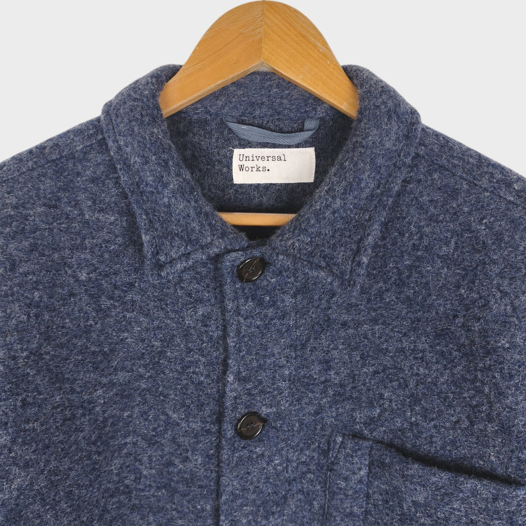 UNIVERSAL WORKS Men's Blue Wool Fleece Field Jacket