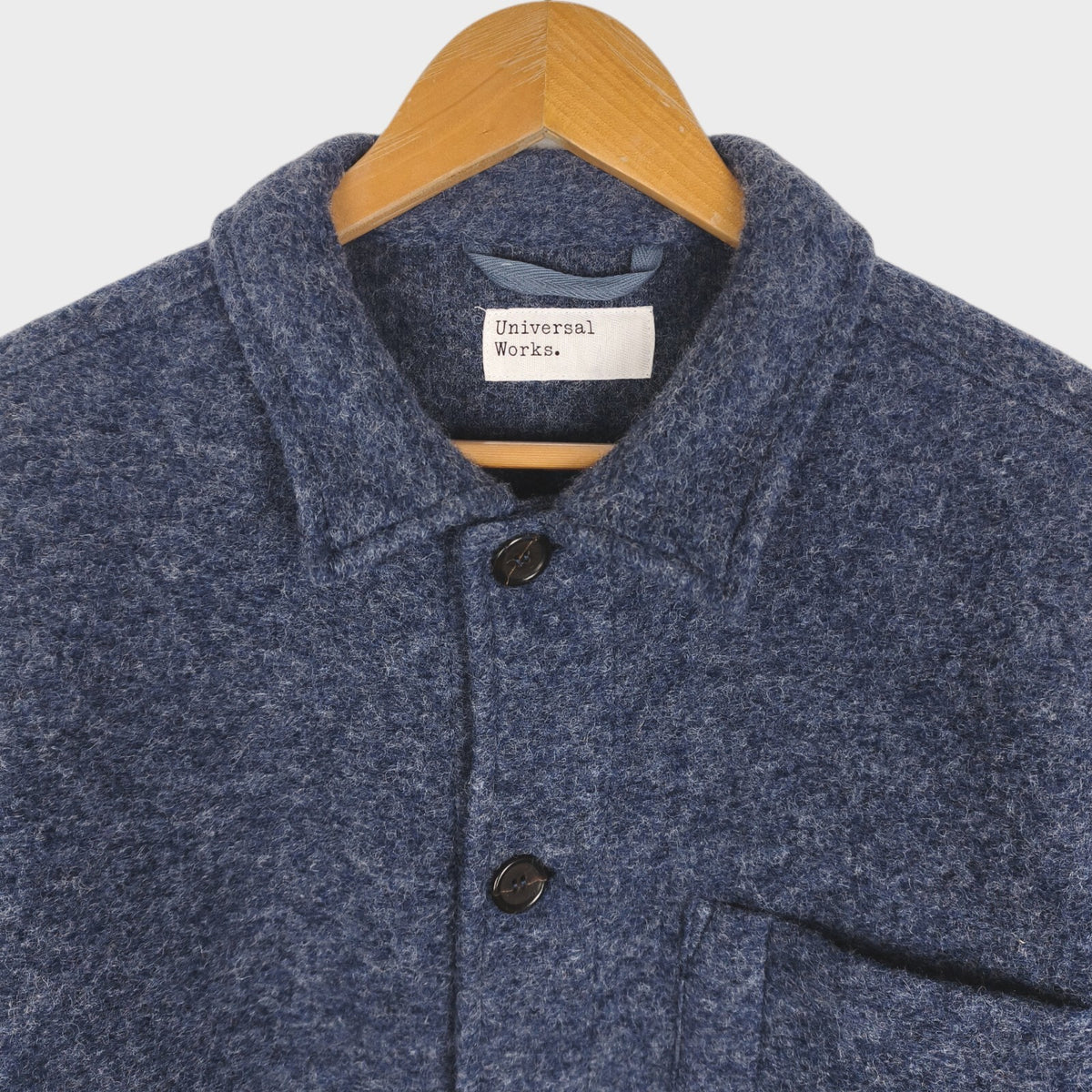 UNIVERSAL WORKS Men's Blue Wool Fleece Field Jacket