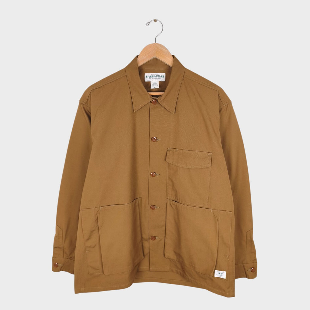 SASSAFRAS Men's Made in Japan Brown Digs Crew Chore Jacket