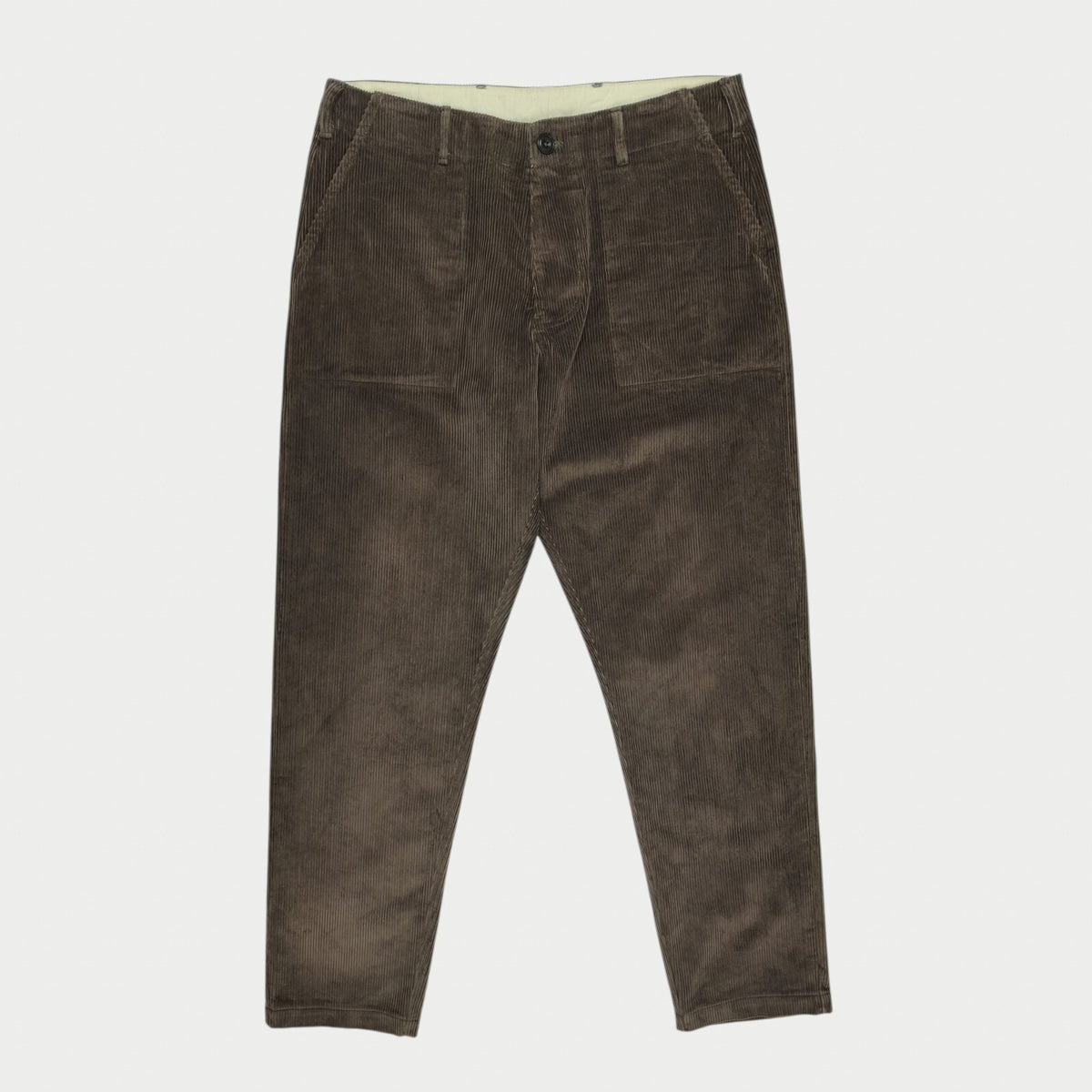 HEBTROCO Men's Made in England Khaki Heavyweight Corduroy Trousers