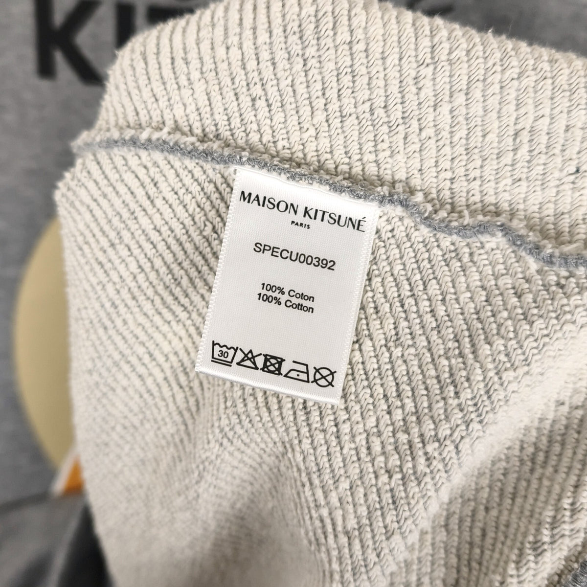 MAISON KITSUNE Men's Grey Fox Print Crewneck Cotton Sweatshirt