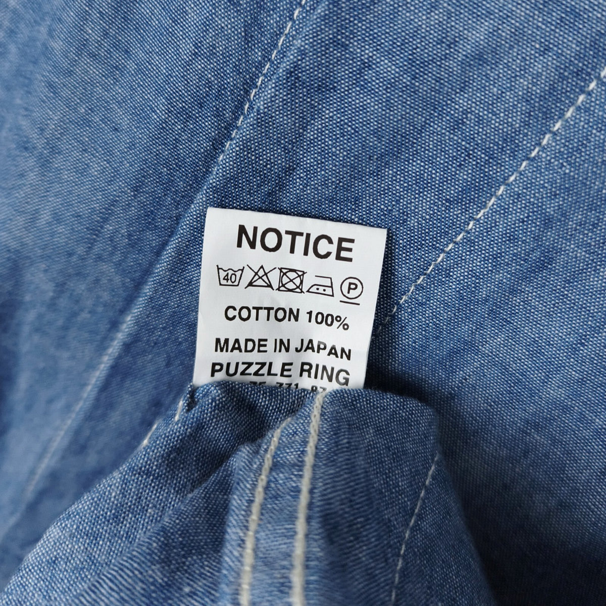 SASSAFRAS Men's Made in Japan Blue 5oz Chambray Digs Crew Half Shirt