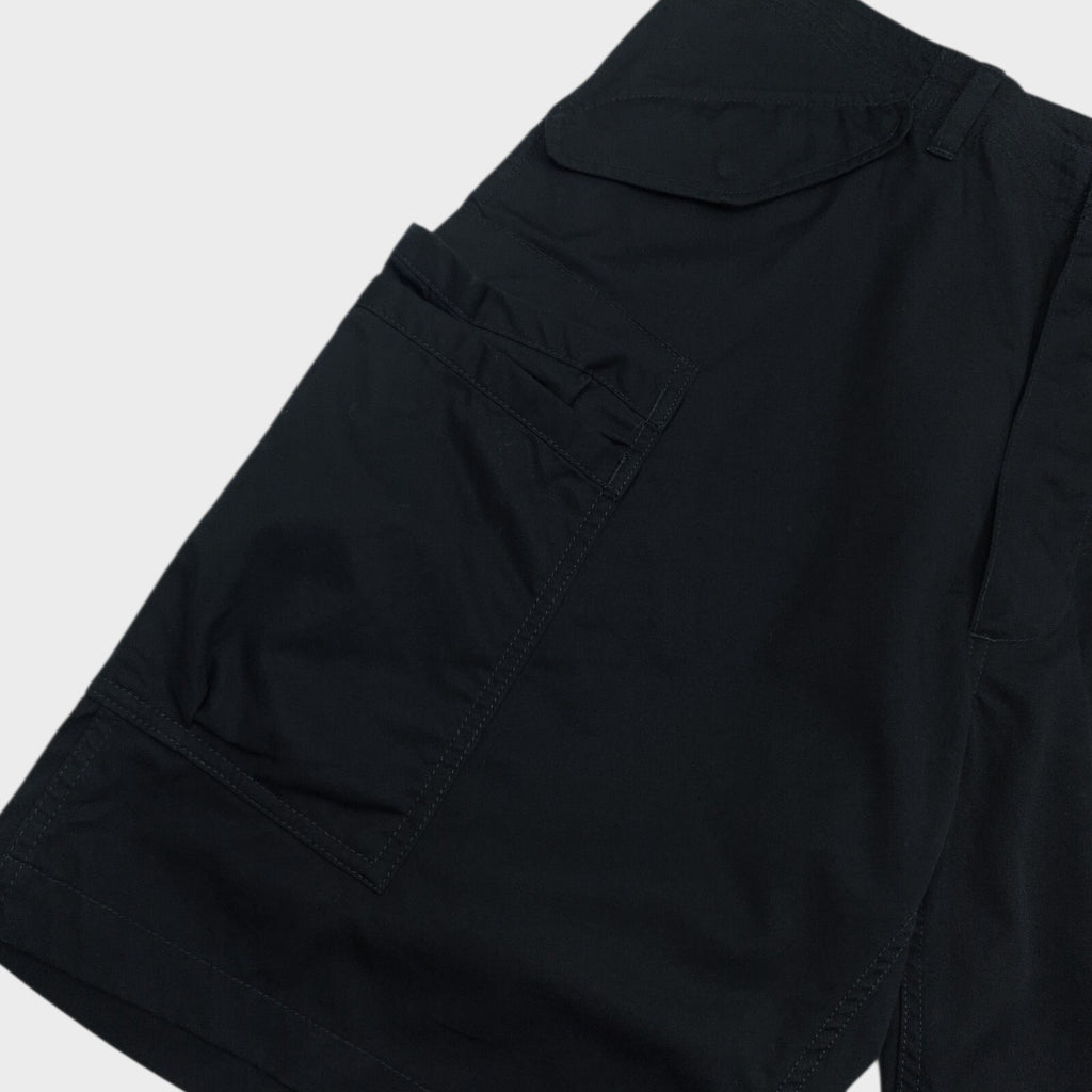 SASSAFRAS Men's Made in Japan Black Overgrown Weather Cotton Cargo Shorts