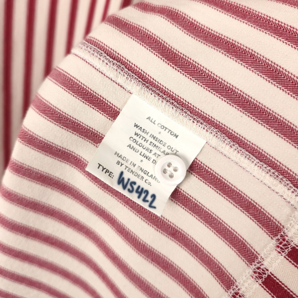 TENDER CO. Men's Made in England Weaver's Stock Type WS422 Striped Cotton Shirt