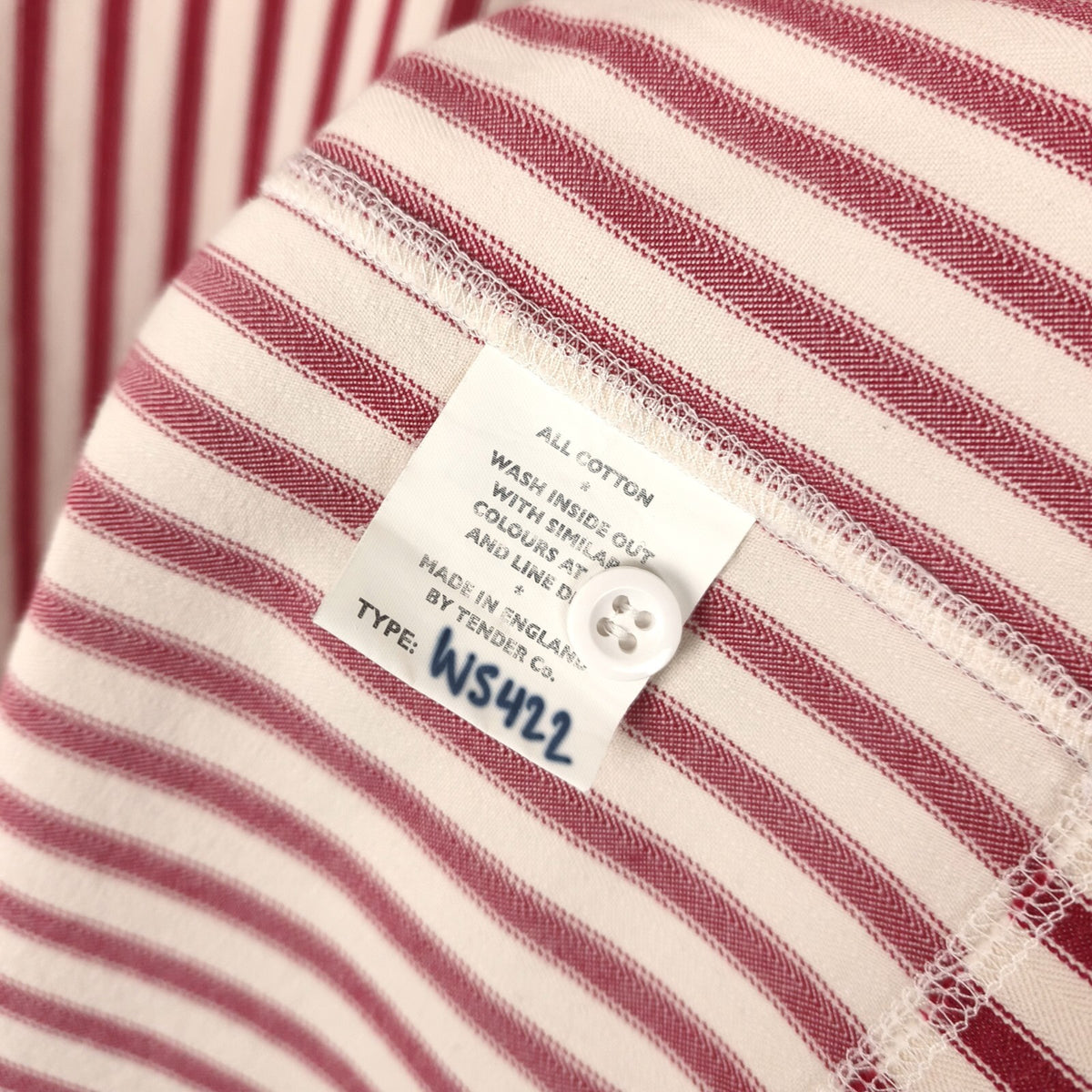 TENDER CO. Men's Made in England Weaver's Stock Type WS422 Striped Cotton Shirt