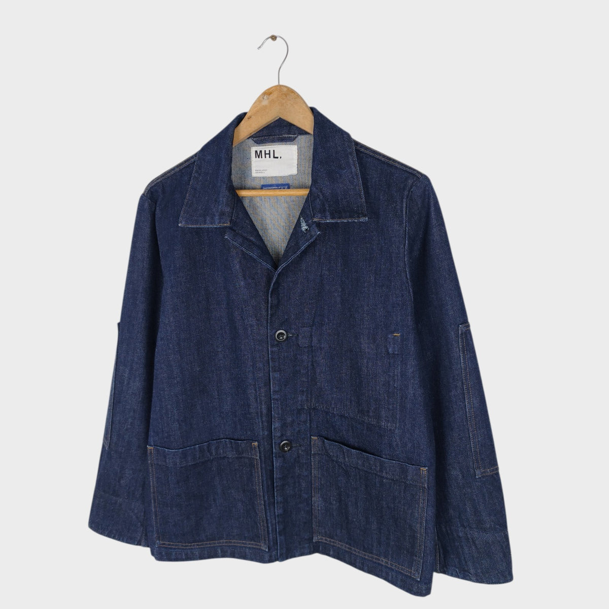 MHL MARGARET HOWELL Men's Canton Overalls Made in Japan Blue Denim Jacket