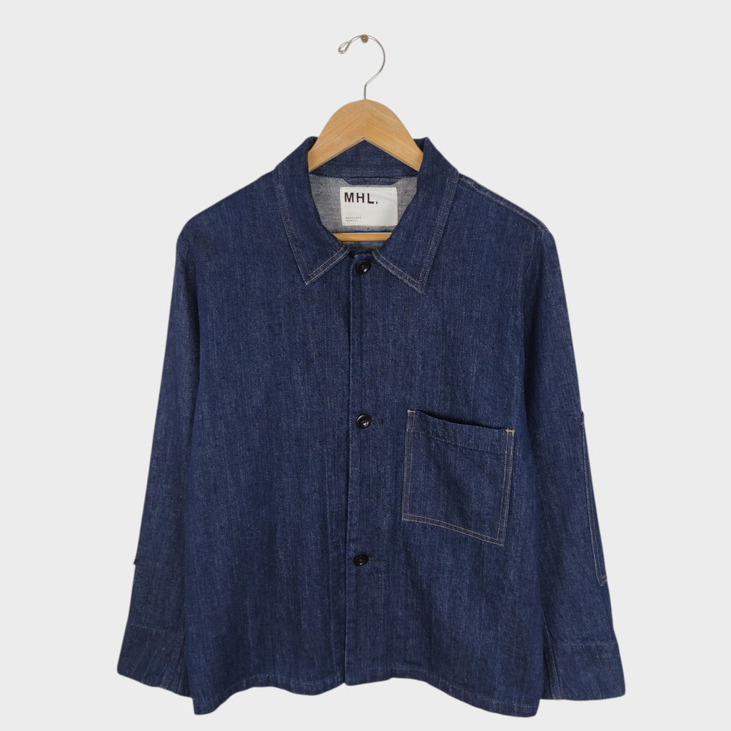 MHL MARGARET HOWELL Men's Canton Overalls Made in Japan Blue Nep Denim Jacket
