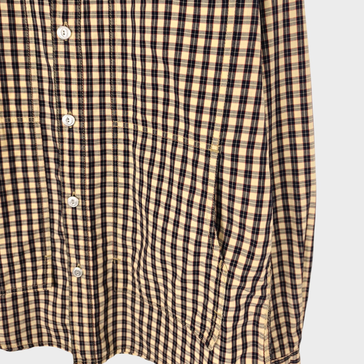 SASSAFRAS Men's Made in Japan Checked 4 Pocket Utility Shirt