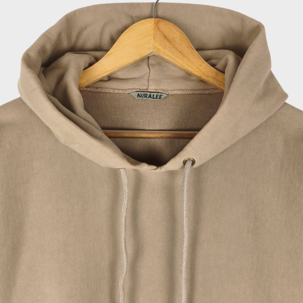 AURALEE Men's Made in Japan Taupe Heavyweight Cotton Blend Hoodie