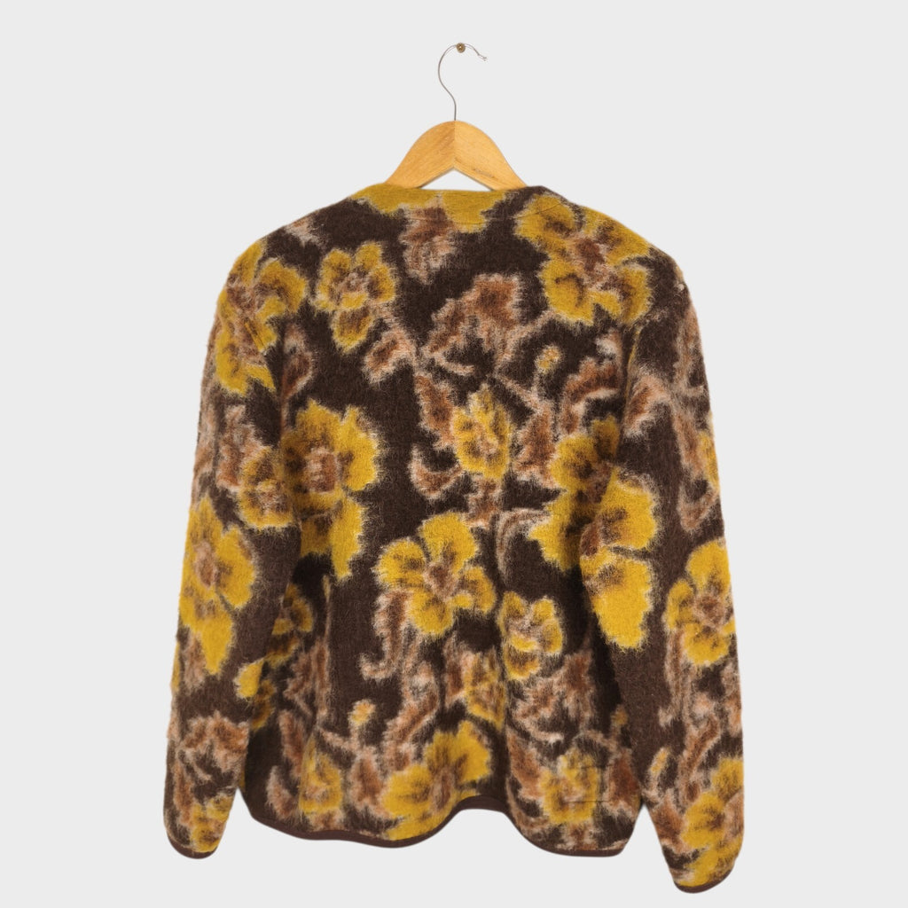 UNIVERSAL WORKS Men's Floral Shaggy Wool Fleece Cardigan