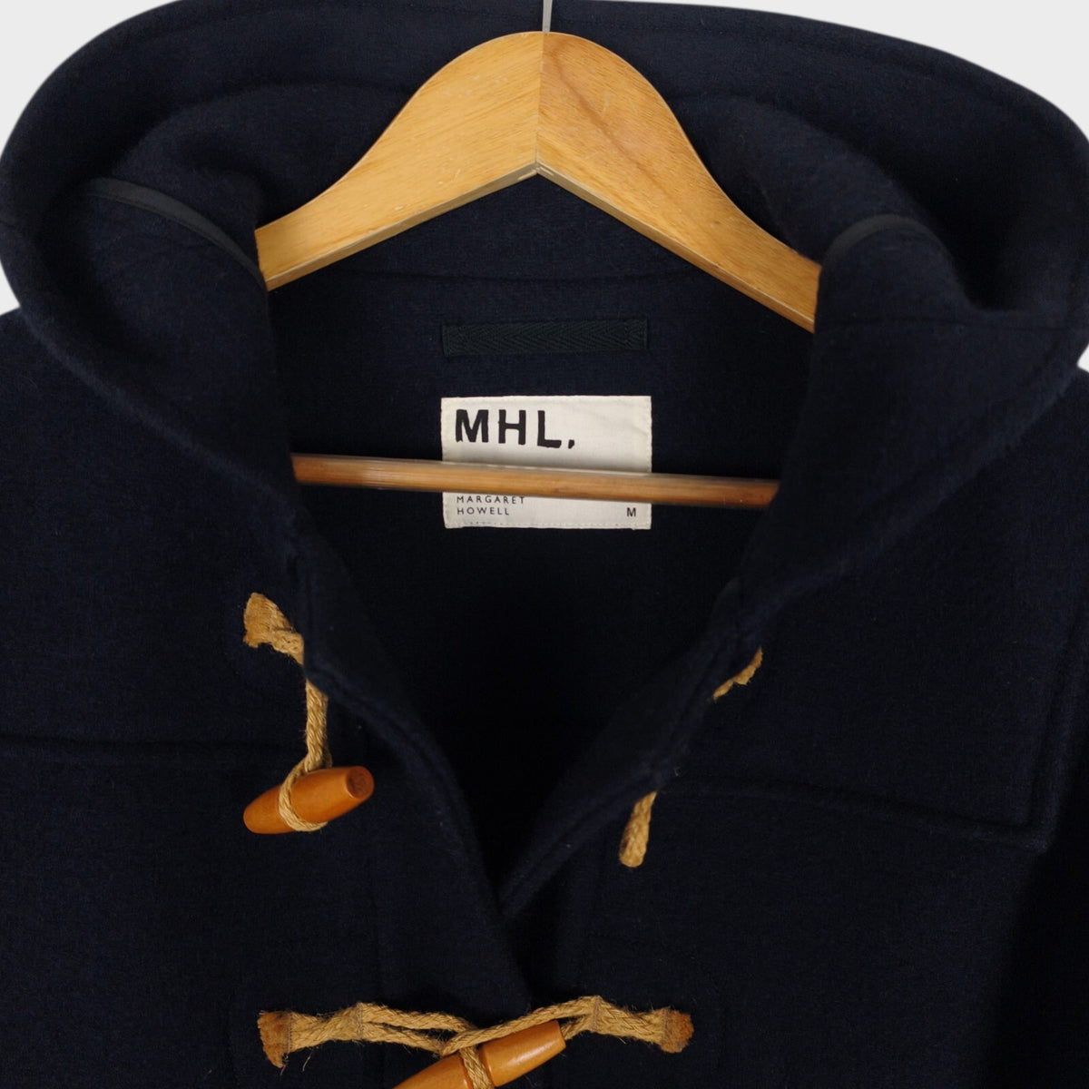 MHL MARGARET HOWELL Men's Navy Heavyweight Wool Blend Duffle Coat