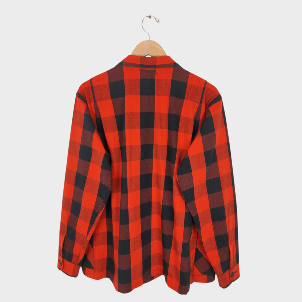 SASSAFRAS Men's Made in Japan Buffalo Plaid Check Gardener Overshirt
